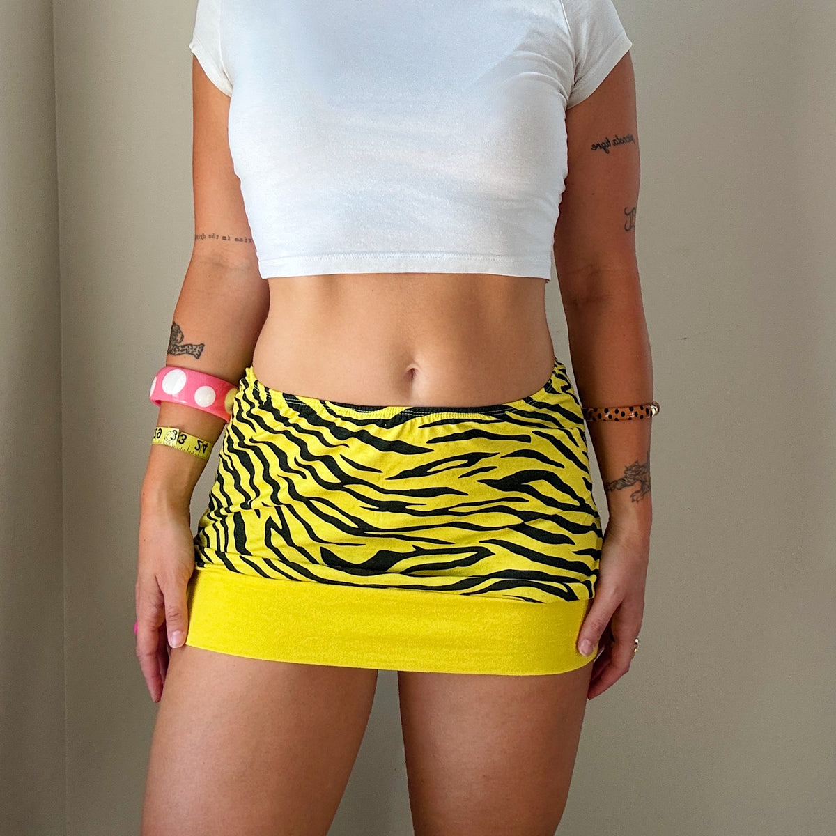 Vibrant Yellow Tiger Pencil Skirt